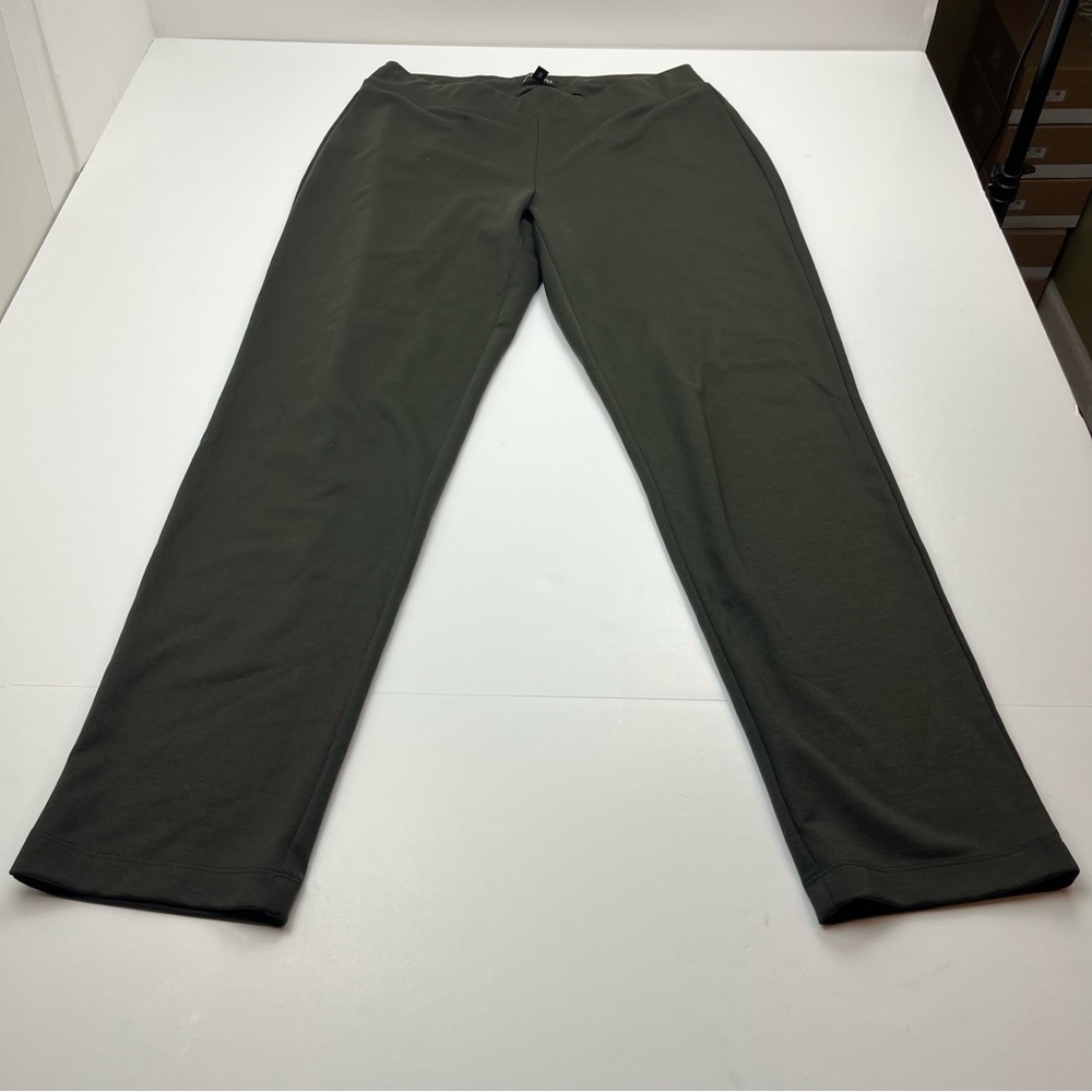 Eileen Fisher Green Pull-On Stretch Pant Womens Size Small Ankle‎ Tencel